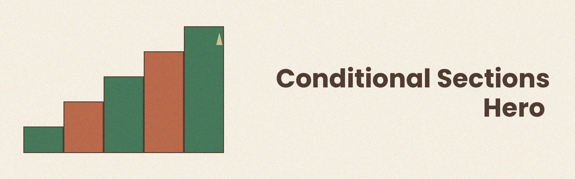Hero image showing conditional content sections implementation and logic