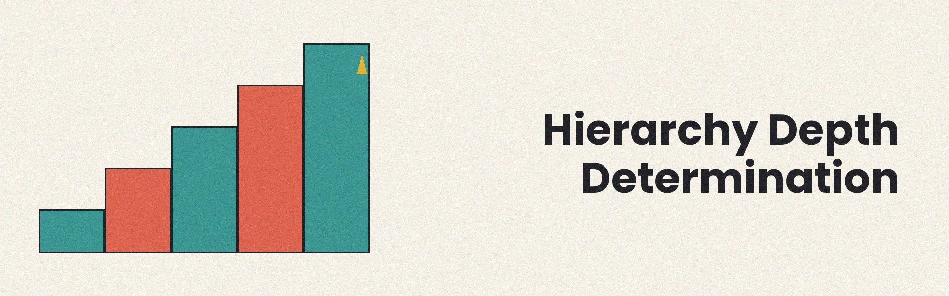 Hierarchy depth illustration showing shallow, medium, and deep organizational structures