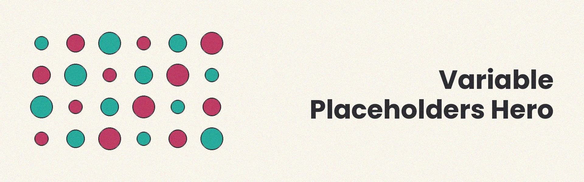 Hero image showing variable placeholder implementation and template structure